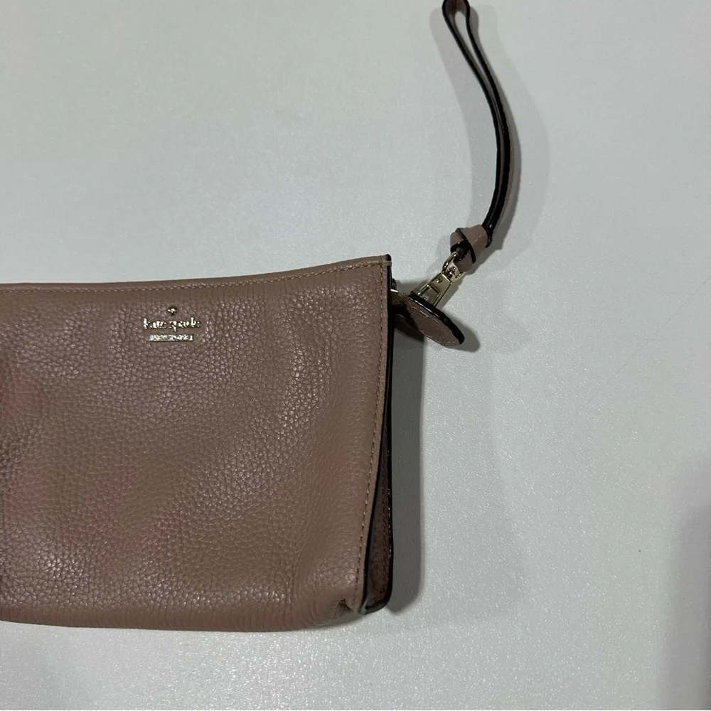 Kate Spade Mauve Pink Jackson Street Marlow Cow Leather Wristlet Double Pocket